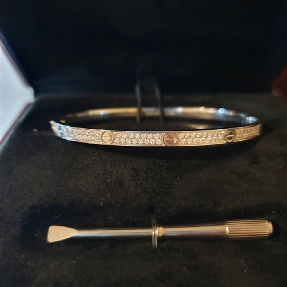 Cartier diamond paved love bracelet